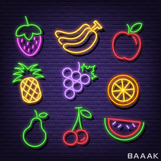 مجموعه-آیکون-میوه‌های-مختلف-با-استایل-نئون_285211055