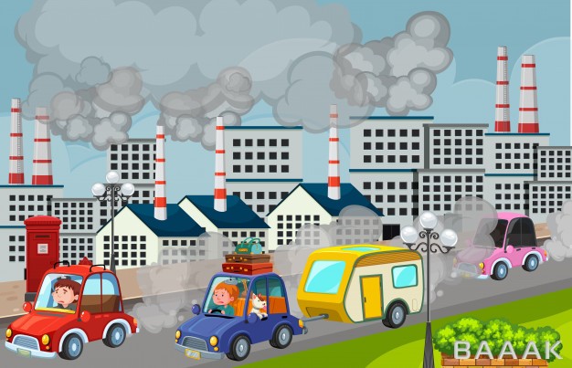 تصویر-شهر-آلوده-به-همراه-ماشین-و-کارخانه‌های-تولیدی_141238241