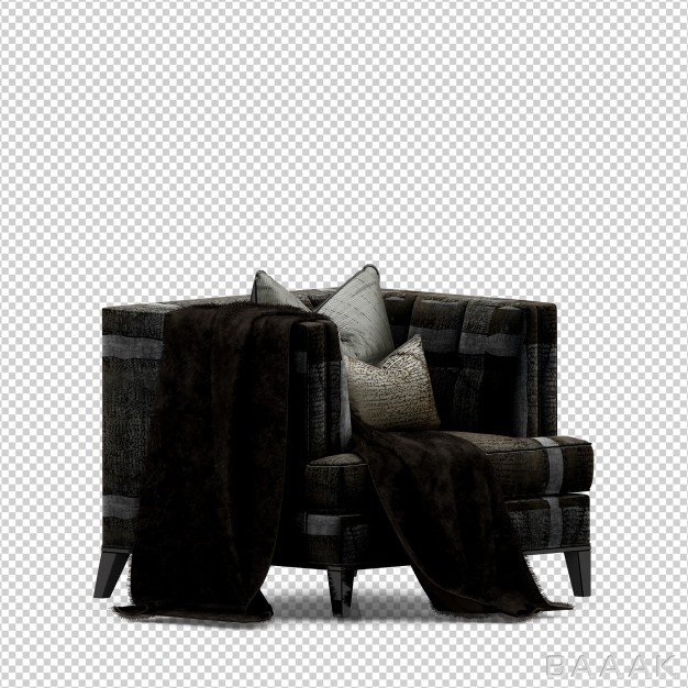 صندلی-راحتی-سیاه-و-طوسی-رنگ-با-استایل-ایزومتریک-و-بدون-پس-زمینه_884257898