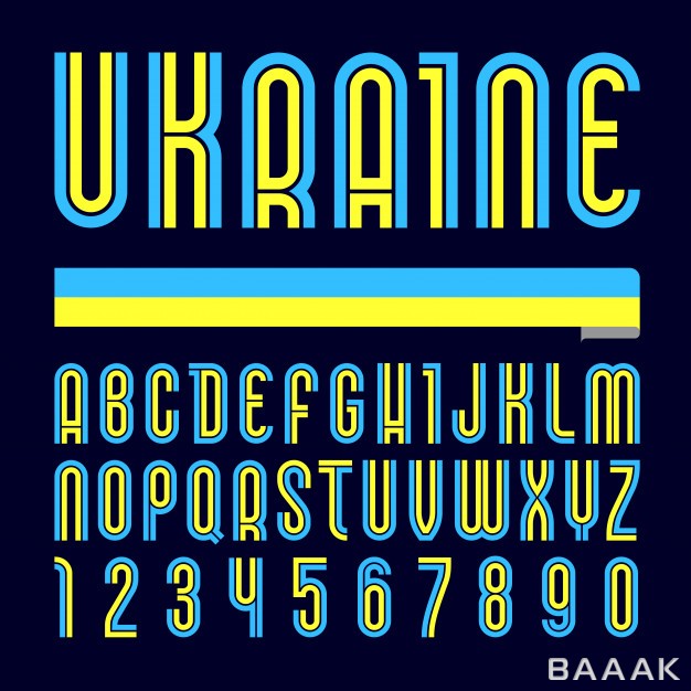 مجموعه-حروف-و-اعداد-انگلیسی-با-زمینه-پرچم-اوکراین_499010576