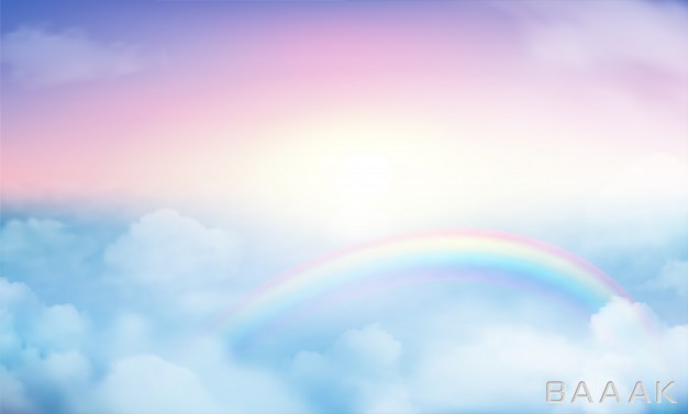 پس-زمینه-جذاب-Rainbow-sky-background_203155184