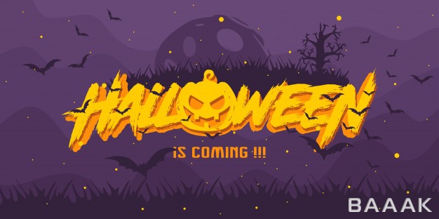 بنر-جذاب-و-مدرن-Halloween-is-coming-text-banner_199613472
