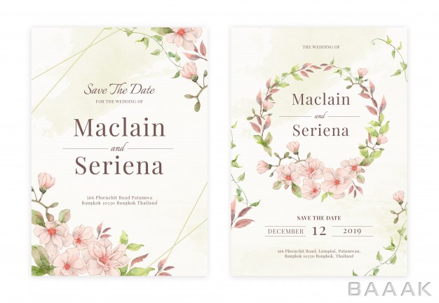 کارت-دعوت-جذاب-Hand-drawn-floral-wedding-invitation-card_653183370