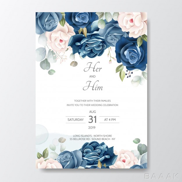 کارت-دعوت-خاص-و-خلاقانه-Hand-drawn-floral-wedding-invitation-card_510719356