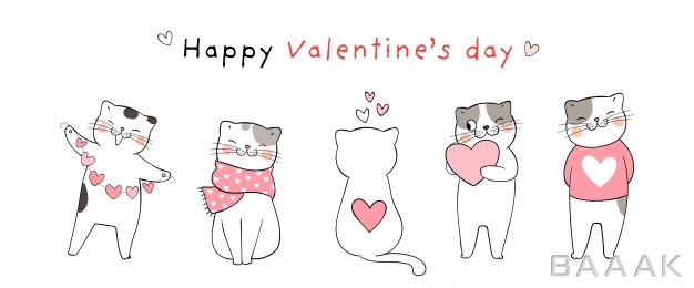 بنر-جذاب-Banner-with-cats-valentine-s-day_752386662