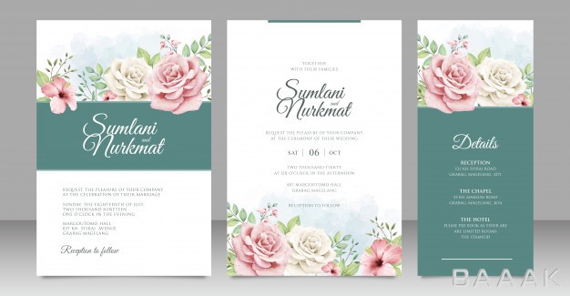 کارت-دعوت-مدرن-و-جذاب-Wedding-invitation-card-with-beautiful-roses_578511300