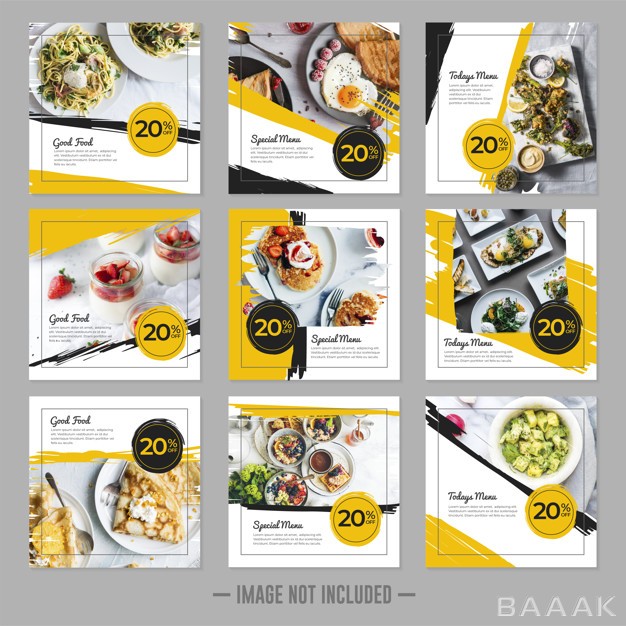 شبکه-اجتماعی-خاص-و-مدرن-Restaurant-food-social-media-post-template-square-banner-set_133597807