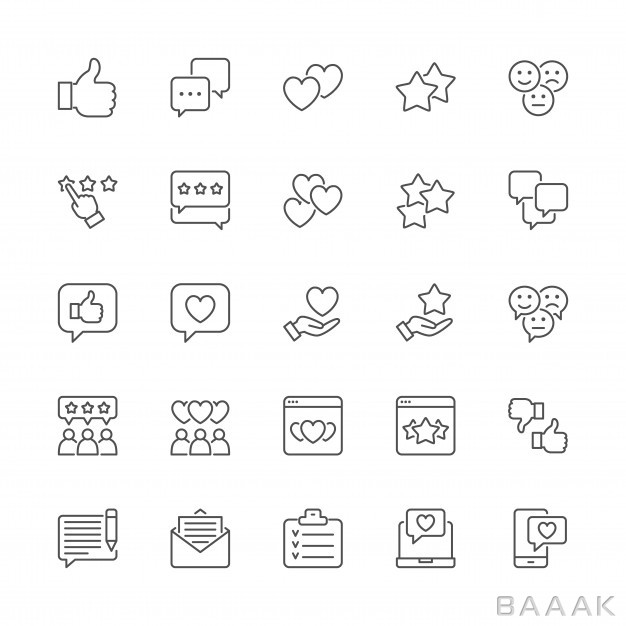 آیکون-مدرن-Set-feedback-line-icons-thumb-up-like-dislike-hearts-chat-sms-more_284649811