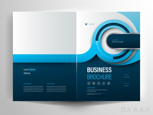 بروشور-خلاقانه-Blue-circle-business-brochure-layout-template_470634981