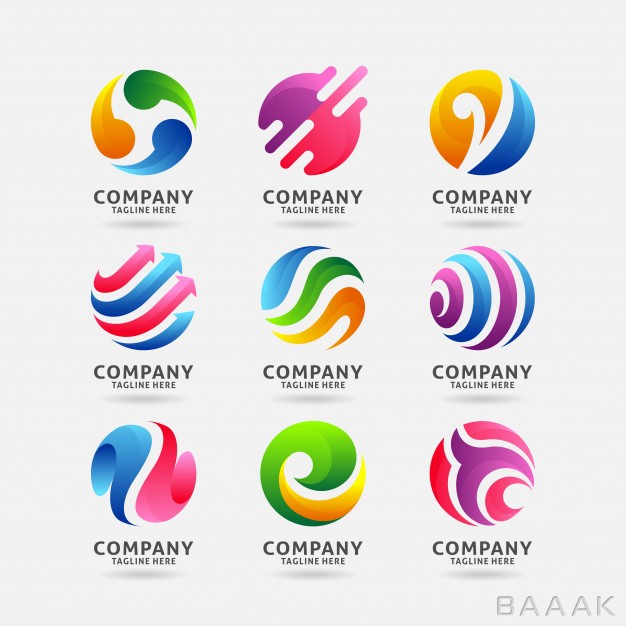 لوگو-مدرن-و-خلاقانه-Collection-abstract-circle-logo-design_838818113