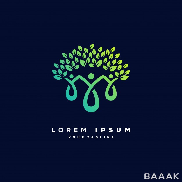 لوگو-مدرن-و-جذاب-Human-tree-logo-design-vector