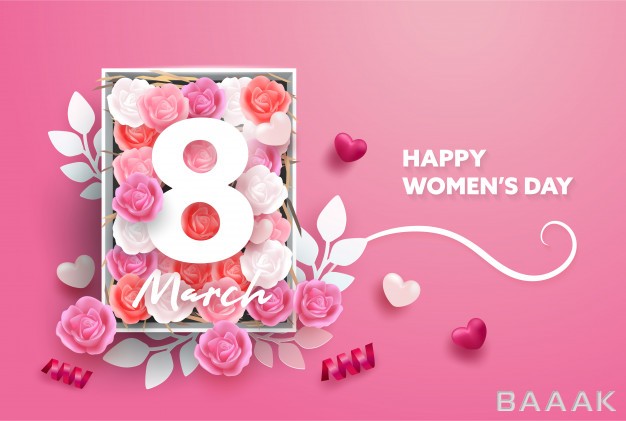 پس-زمینه-خاص-و-مدرن-8-march-background-international-happy-women-s-day-realistic-hearts-rose-flower-paper-style_194552113