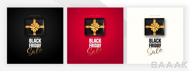 بنر-خاص-و-مدرن-50-discount-offer-black-friday-sale-lettering-black-gift-box-around-3-different-color-can-be-used-as-poster-banner-template_628013063