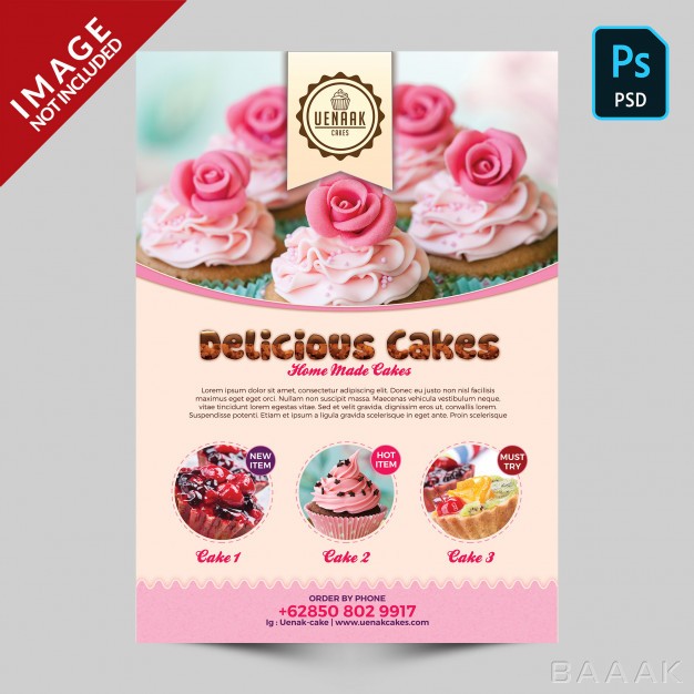 تراکت-زیبا-Cake-promotion-flyer-template_190376566