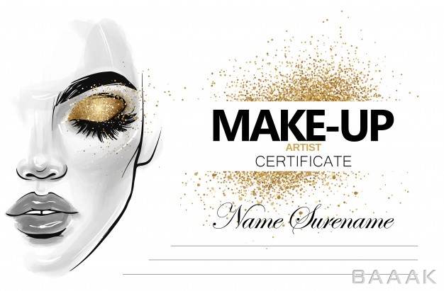 قالب-سرتیفیکیت-مدرن-Make-up-artist-certificate-beauty-school-diploma-design-template_455875399