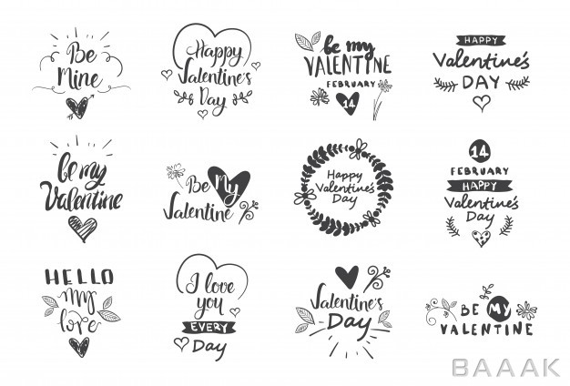 آیکون-زیبا-Valentine-day-labels-badges-icons-love-greetings-cards-typography-design-elements-set_451953914