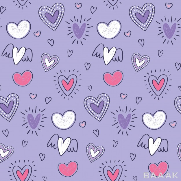 پترن-خلاقانه-Valentine-s-day-doodle-seamless-pattern_966823540