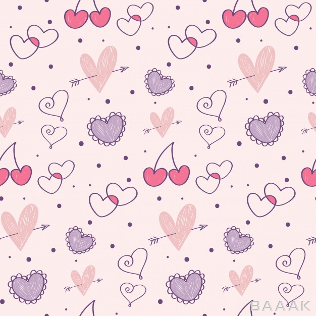 پترن-مدرن-و-خلاقانه-Valentine-s-day-doodle-seamless-pattern_571323832