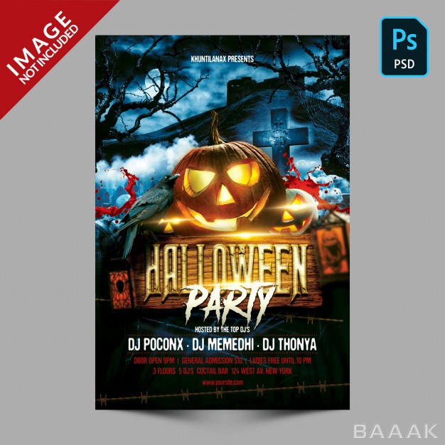 تراکت-جذاب-و-مدرن-Halloween-party-flyer-poster-template_154157643