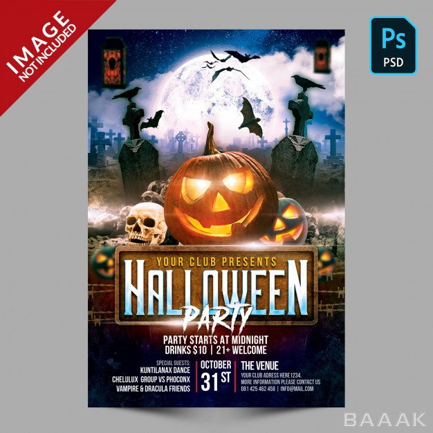 تراکت-پرکاربرد-Halloween-party-poster-template-flyer_409951253