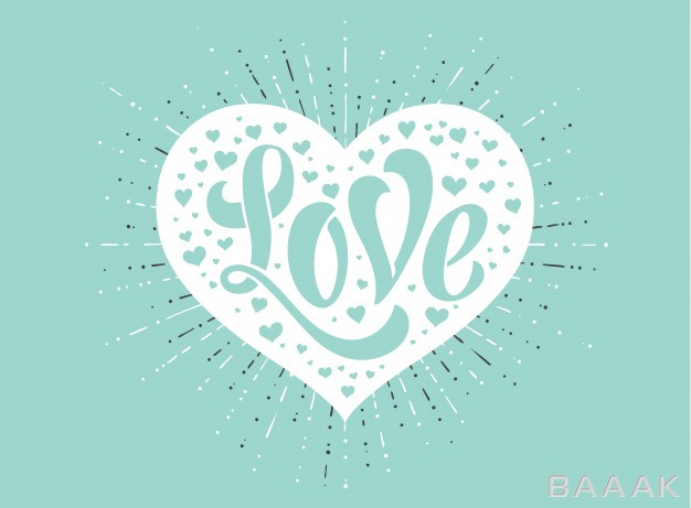 پس-زمینه-زیبا-و-جذاب-Hand-lettering-love-white-heart-turquoise-background-greeting-card_532801804
