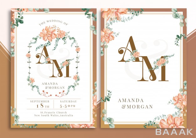 کارت-دعوت-مدرن-و-خلاقانه-Handdrawn-floral-wedding-invitation-card_153619271