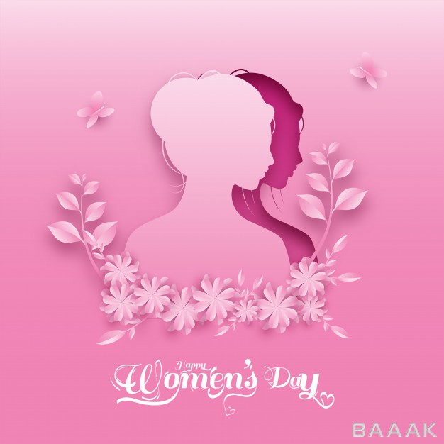 پس-زمینه-خلاقانه-Paper-cut-female-face-with-flowers-leaves-butterflies-pink-background-happy-women-s-day_540897234