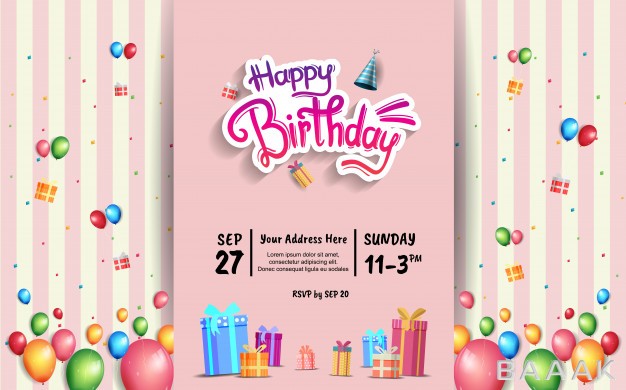 بنر-مدرن-Happy-birthday-design-banner-poster-invitation-card-with-colorful-birthday-element_739385745