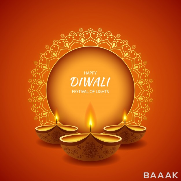 پس-زمینه-زیبا-و-جذاب-Happy-diwali-festival-light-background-with-diya-lamp_204951907