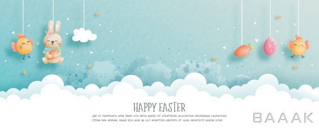 تصویر-تبریک-عید-پاک-به-همراه-بچه-خرگوش-و-تخم-مرغ-و-جوجه-ی-بامزه_213309101