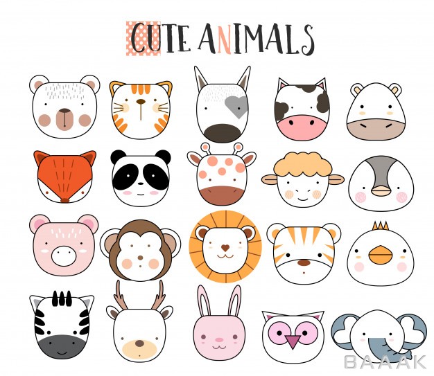 آیکون-خاص-Cartoon-animal-icons-set_378265120