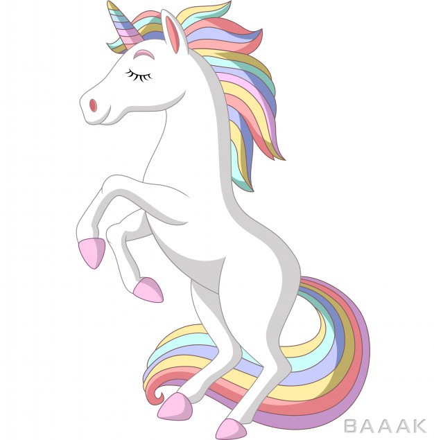 پس-زمینه-فوق-العاده-Cartoon-white-unicorn-standing-white-background_952871595