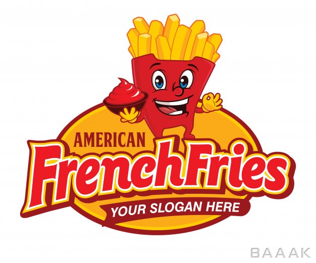 لوگو-خاص-و-خلاقانه-Fast-food-american-french-fries-logo-cartoon_152783461
