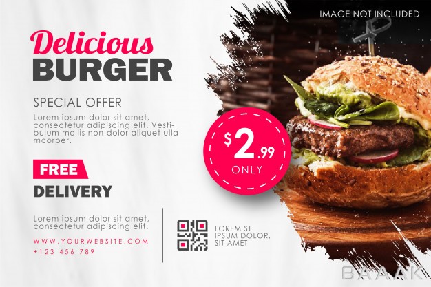 تراکت-مدرن-و-خلاقانه-Fast-food-burger-restaurant-flyer-template_906707090