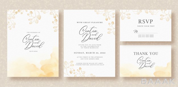 کارت-دعوت-مدرن-Watercolor-branch-wedding-invitation-template_626332434