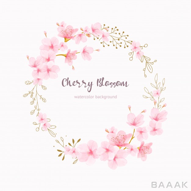 قاب-خاص-و-خلاقانه-Watercolor-floral-cherry-blossom-frame-vector_943475471