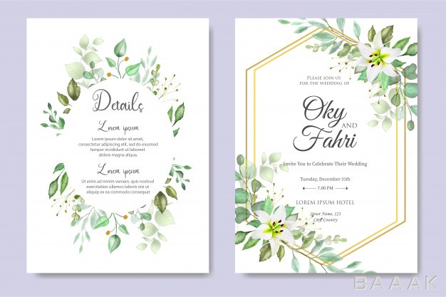 کارت-دعوت-خاص-و-مدرن-Watercolor-wedding-invitation-design-template_598019533