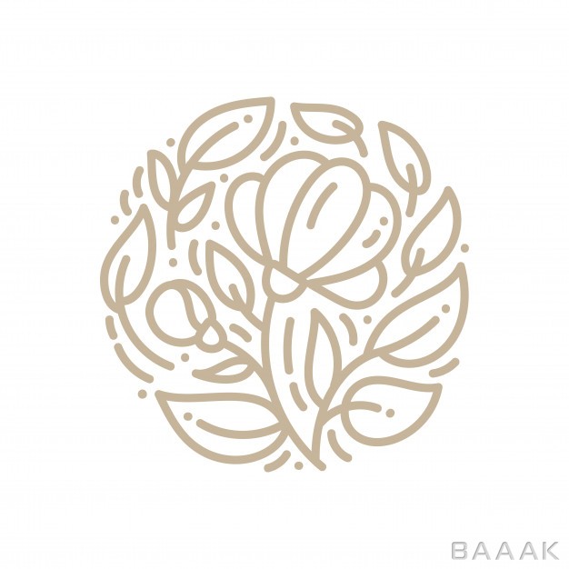 لوگو-زیبا-و-جذاب-Abstract-emblem-logo-flower-circle-linear-style_203623570