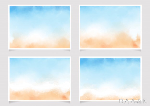 پوستر-مدرن-و-خلاقانه-Abstract-loose-blue-sand-beach-watercolor-poster-5x7-horizantal_766440246