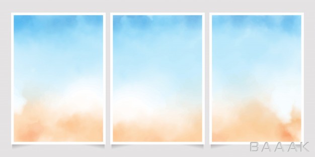 پوستر-فوق-العاده-Abstract-loose-blue-sand-beach-watercolor-poster-5x7-vertical_178356905