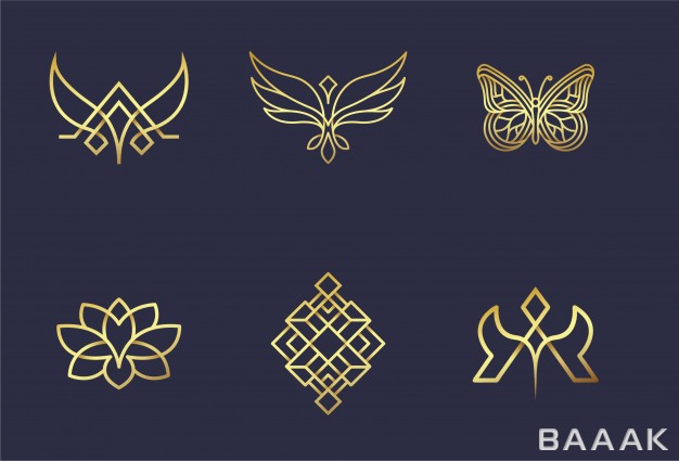 لوگو-فوق-العاده-Abstract-set-6-logo-design-gold