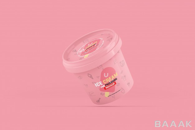 موکاپ-فوق-العاده-Ice-cream-jar-packaging-mockup_335650650