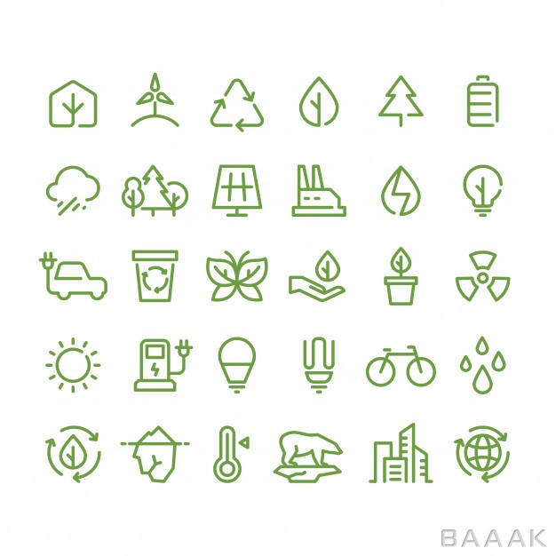آیکون-زیبا-و-جذاب-Eco-green-environment-line-icons-ecology-recycling-outline-symbols_686080035
