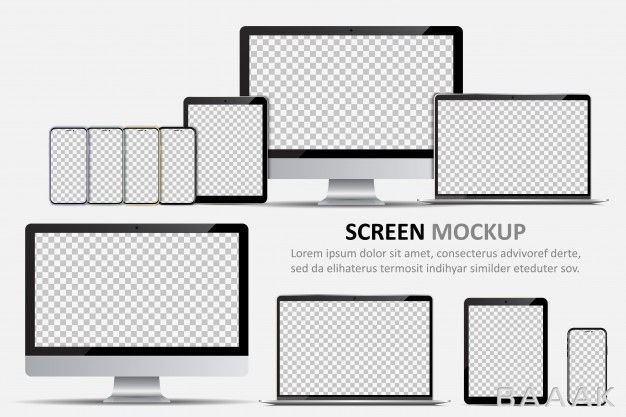 موکاپ-زیبا-و-خاص-Screen-mockup-computer-monitor-laptop-tablet-smartphone-with-blank-screen_578197494