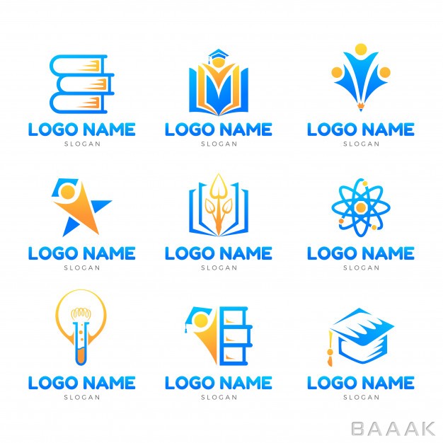 لوگو-جذاب-و-مدرن-Education-iconic-logo-set-template