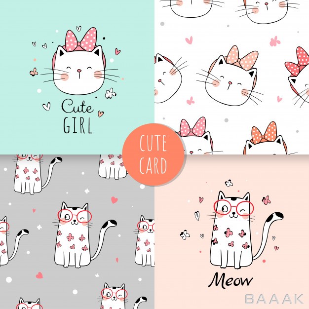 پترن-خاص-و-مدرن-Seamless-pattern-cute-cat-fabric-textiles-kids_111308055