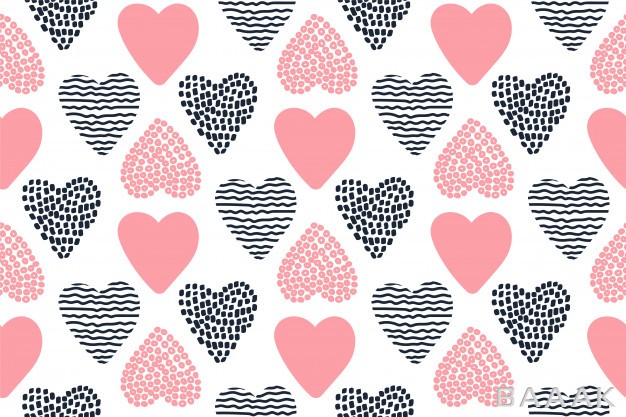 پترن-مدرن-Seamless-pattern-with-hand-drawn-valentine-hearts_414704920