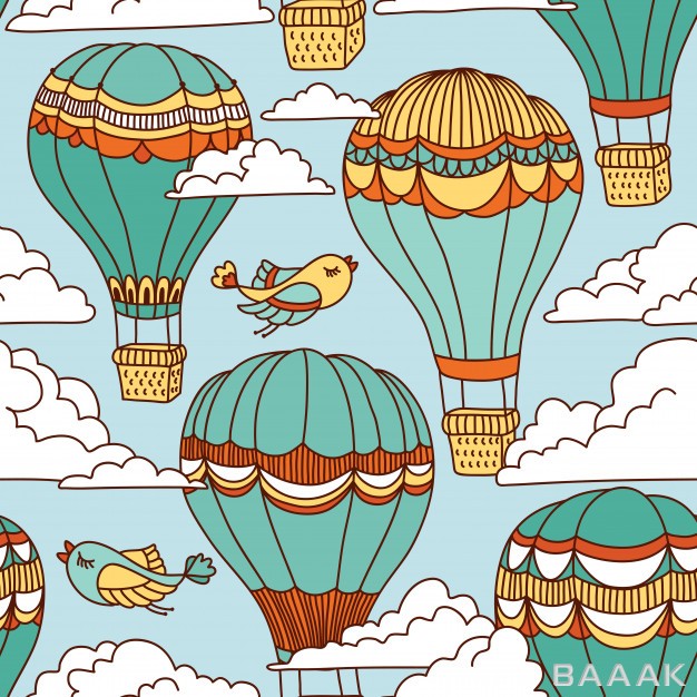 پترن-جذاب-و-مدرن-Seamless-pattern-with-hot-air-balloons-birds-clouds_930695018