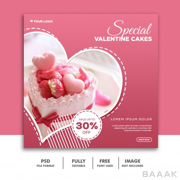 شبکه-اجتماعی-زیبا-و-خاص-Heart-shaped-valentine-banner-social-media-post-instagram_124043630