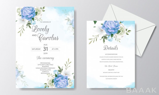 کارت-دعوت-جذاب-و-مدرن-Beautiful-floral-wedding-invitation-with-blooming-roses-green-leaves_844107403